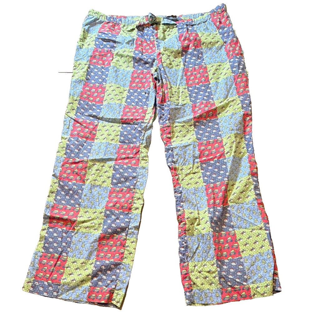 Vineyard Vines Men's XL 100% Cotton Patchwork Christmas Snowman Pajama Pants